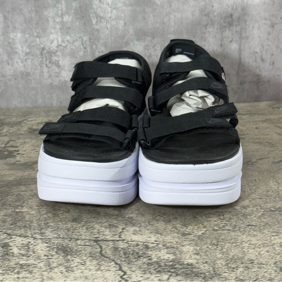 NEW Nike Icon Classic Platform Sandals Women 12 Black/White - Picture 5 of 11